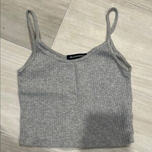 Brandy Melville Gray Ribbed Crop Cami